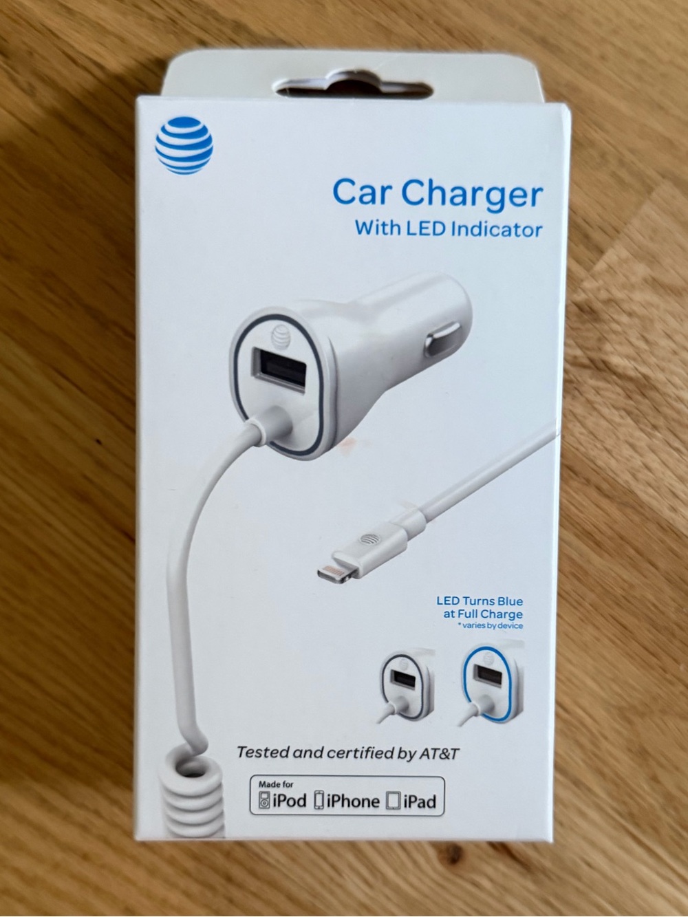 AT&T Car Charger with LED Indicator NWT